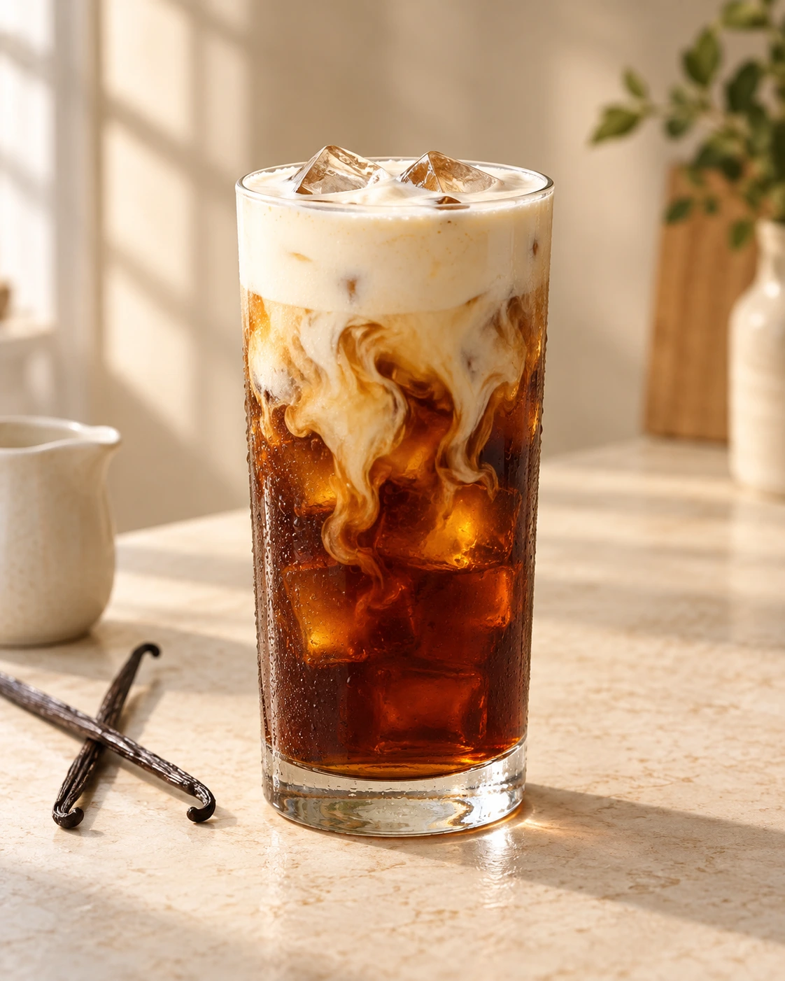 Classic vanilla sweet cream cold brew over ice