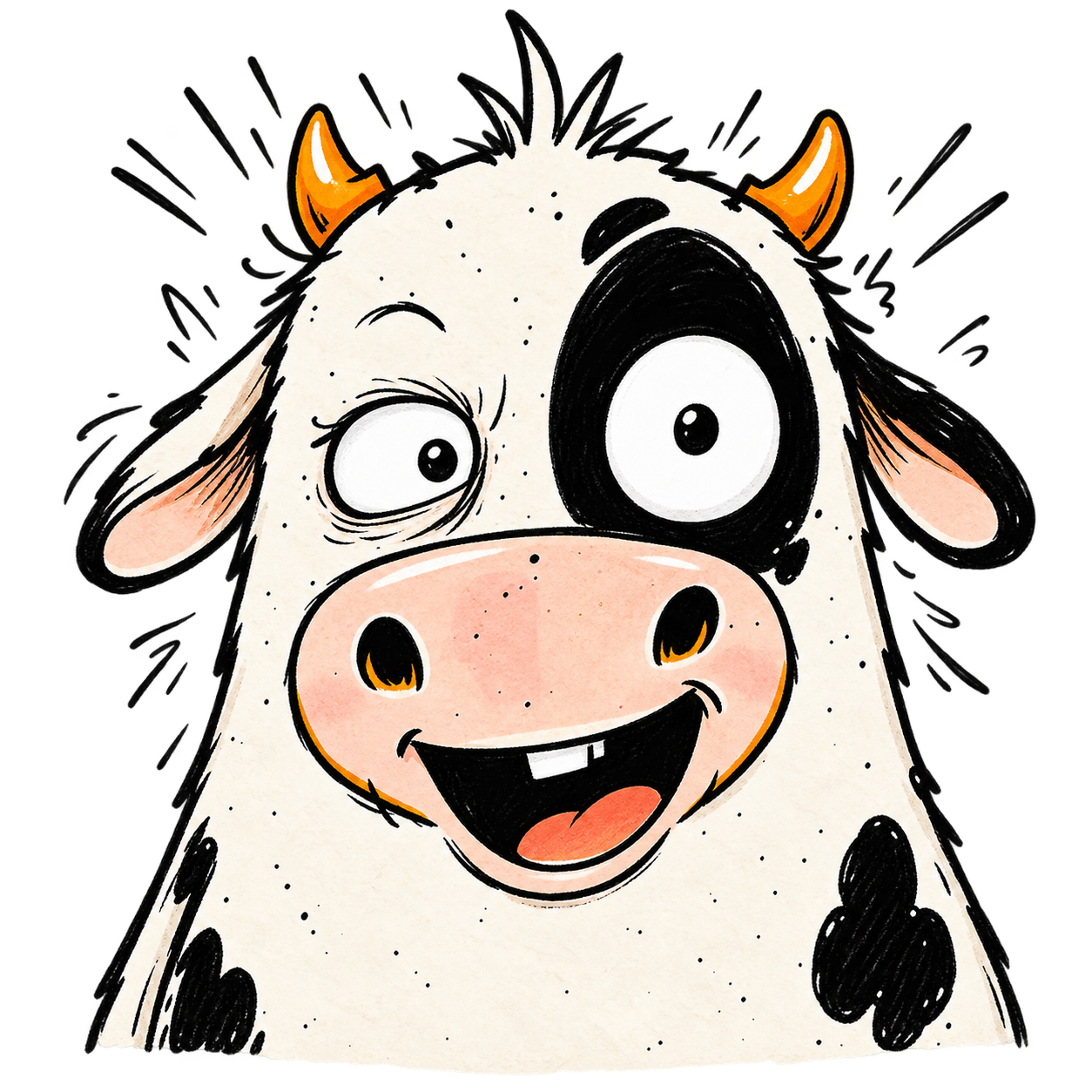 MOO looking overcaffeinated